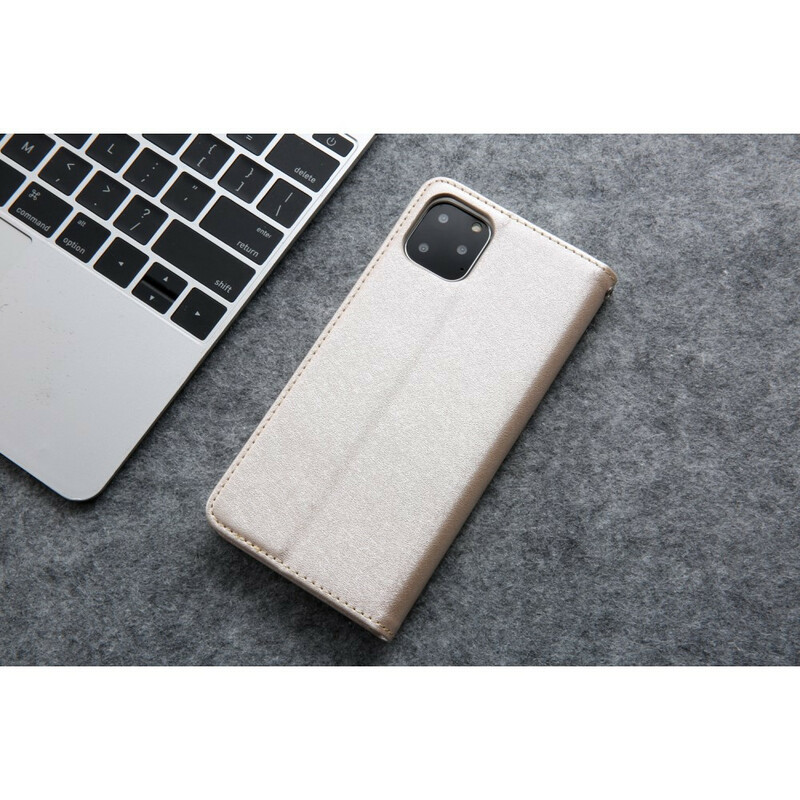 Flip Cover iPhone 11 Pro Max Effet Cuir Texture Soie Flip Cover iPhone 11 Pro Max Effet Cuir Texture Soie