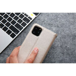 Flip Cover iPhone 11 Pro Max Effet Cuir Texture Soie