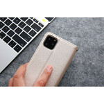 Flip Cover iPhone 11 Pro Max Effet Cuir Texture Soie Flip Cover iPhone 11 Pro Max Effet Cuir Texture Soie