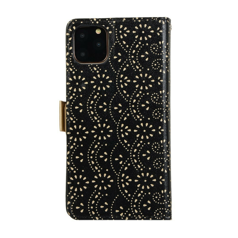 Housse iPhone 11 Pro Max Dentelle Porte-Monnaie à Lanière Housse iPhone 11 Pro Max Dentelle Porte-Monnaie à Lanière