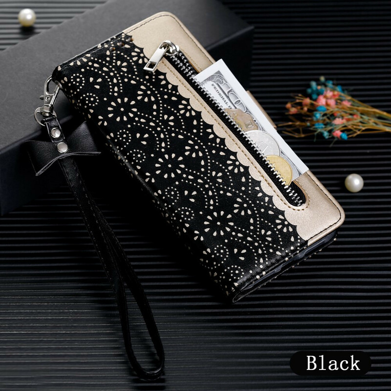Housse iPhone 11 Pro Max Dentelle Porte-Monnaie à Lanière Housse iPhone 11 Pro Max Dentelle Porte-Monnaie à Lanière