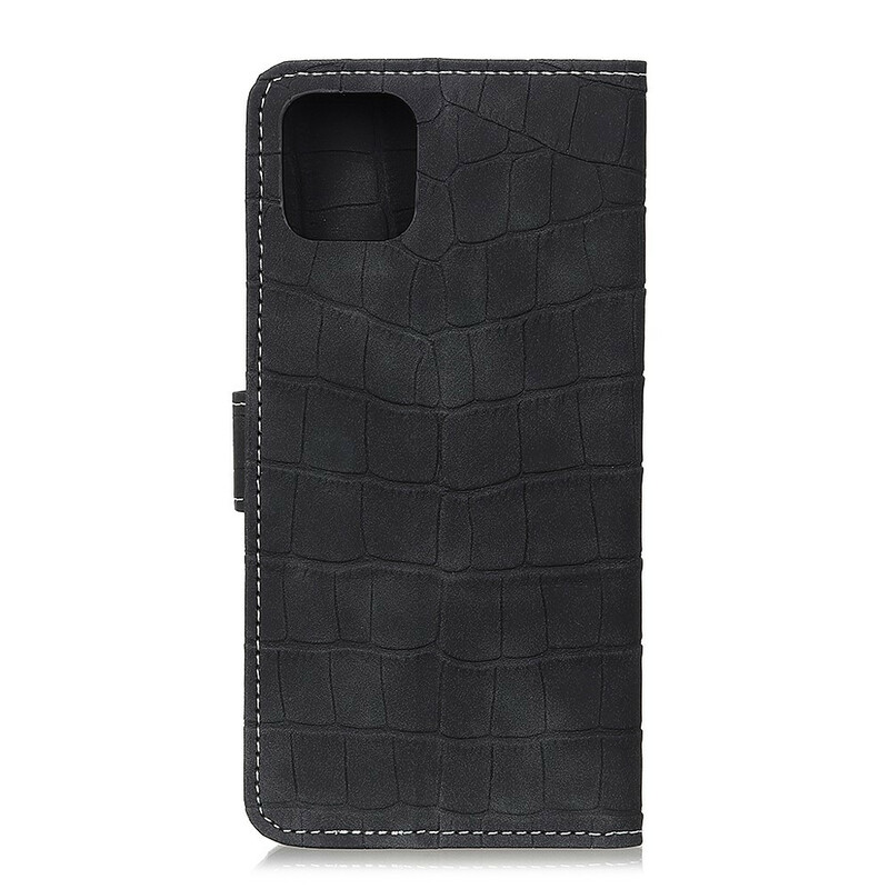 Housse iPhone 11 Effet Peau de Crocodile Coutures Housse iPhone 11 Effet Peau de Crocodile Coutures