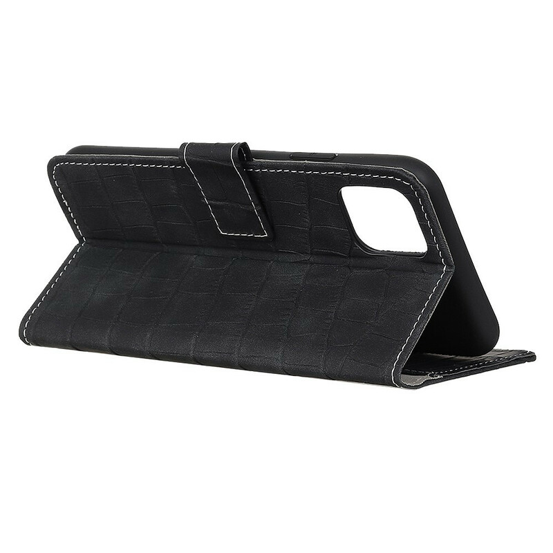 Housse iPhone 11 Effet Peau de Crocodile Coutures Housse iPhone 11 Effet Peau de Crocodile Coutures