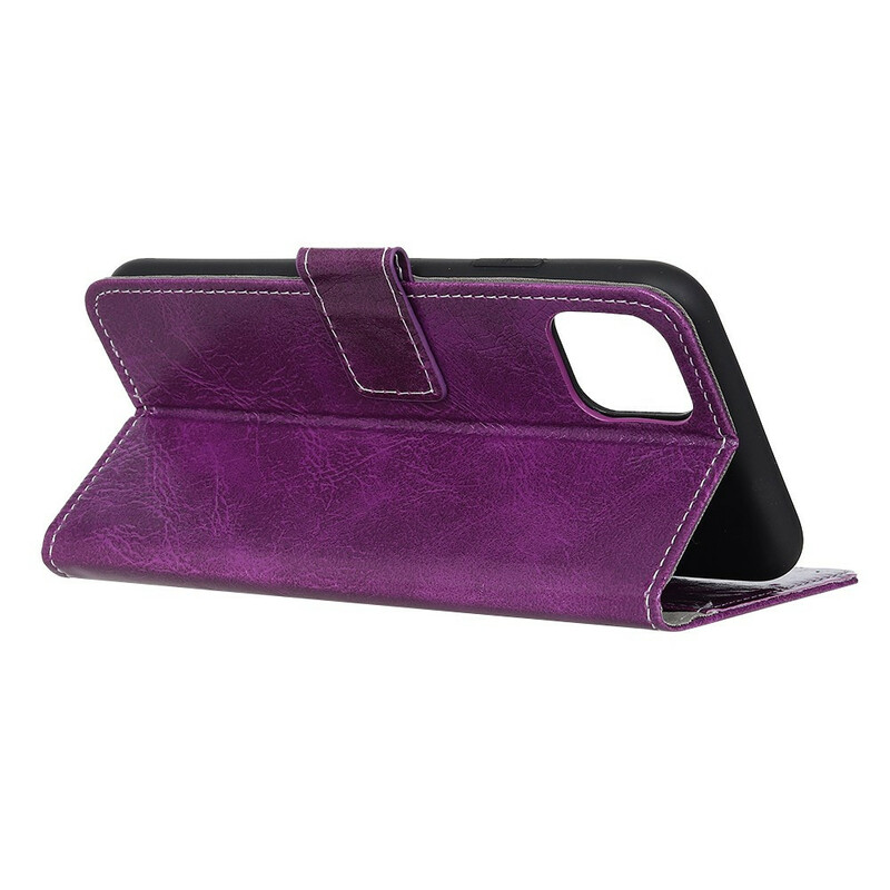 Housse iPhone 11 Effet Cuir Rétro Coutures Housse iPhone 11 Effet Cuir Rétro Coutures