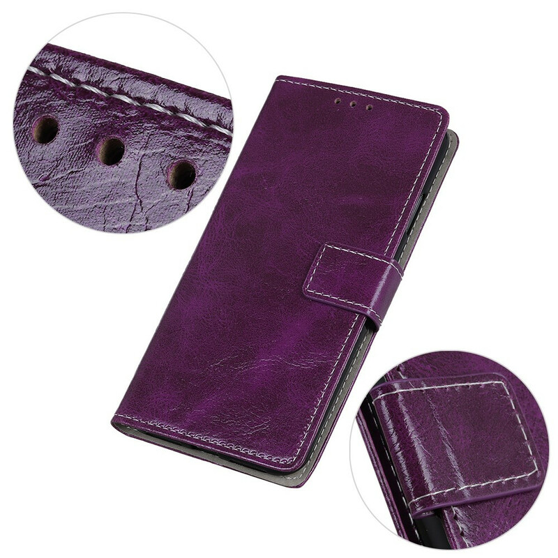 Housse iPhone 11 Effet Cuir Rétro Coutures Housse iPhone 11 Effet Cuir Rétro Coutures