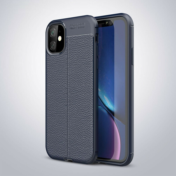 Coque iPhone 11 Effet Cuir Litchi Double Line
