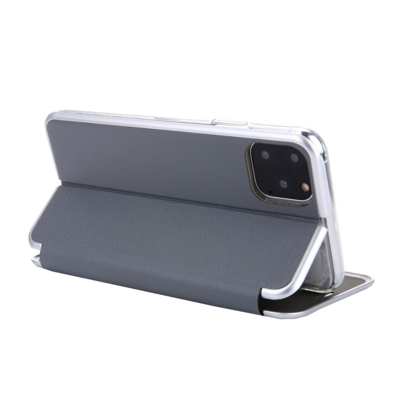 Flip Cover iPhone 11 Pro Simili Cuir CMAI2 Rebords Métallisés