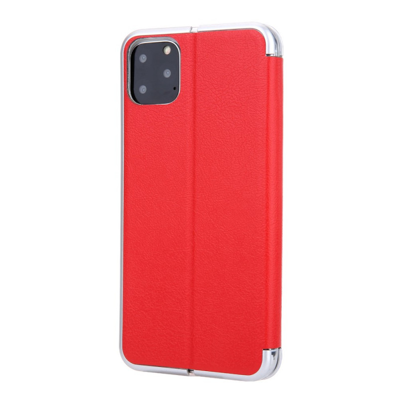 Flip Cover iPhone 11 Pro Simili Cuir CMAI2 Rebords Métallisés