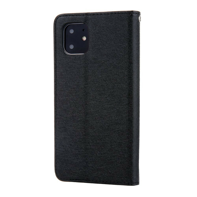 Flip Cover iPhone 11 Effet Cuir Texture Soie