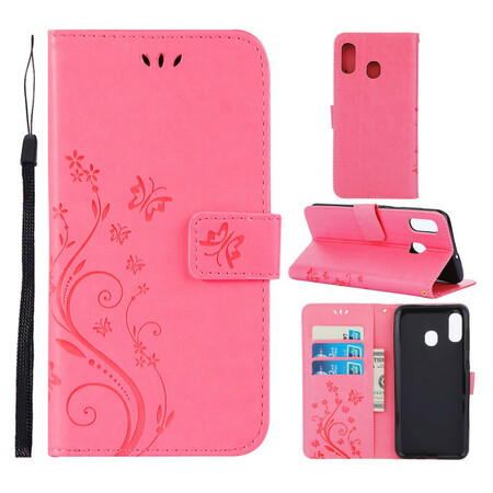 Housse Samsug Galaxy A30 Papillons et Fleurs