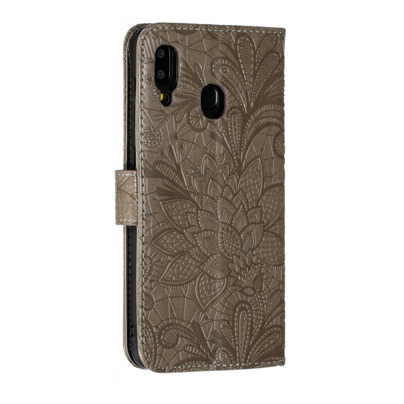 Housse Samsung Galaxy A30 Fleurs Tribales à Lanière Housse Samsung Galaxy A30 Fleurs Tribales à Lanière