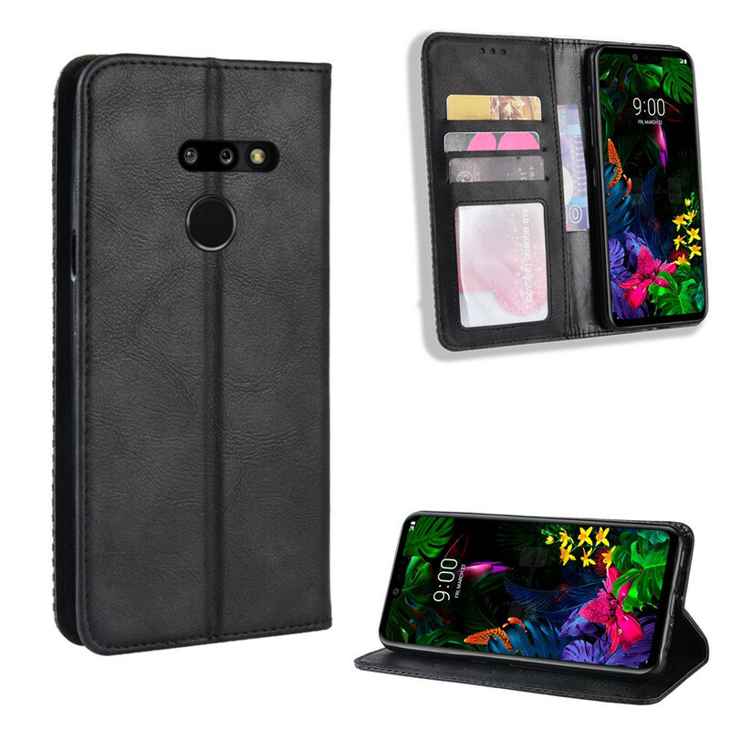 Flip Cover LG G8 ThinQ Effet Cuir Vintage Stylisé Flip Cover LG G8 ThinQ Effet Cuir Vintage Stylisé