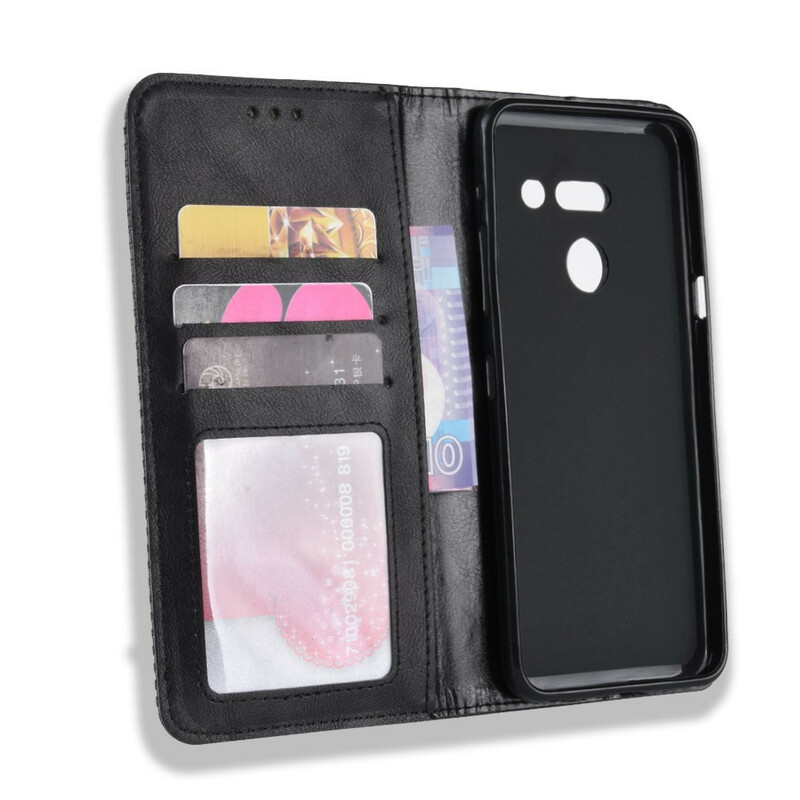 Flip Cover LG G8 ThinQ Effet Cuir Vintage Stylisé Flip Cover LG G8 ThinQ Effet Cuir Vintage Stylisé