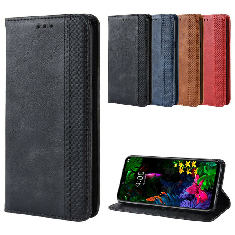 Flip Cover LG G8 ThinQ Effet Cuir Vintage Stylisé Flip Cover LG G8 ThinQ Effet Cuir Vintage Stylisé