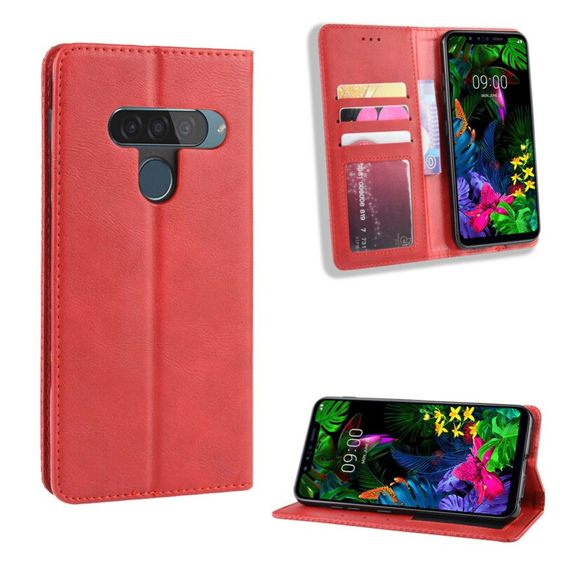 Flip Cover LG G8S ThinQ Effet Cuir Vintage Stylisé Flip Cover LG G8S ThinQ Effet Cuir Vintage Stylisé