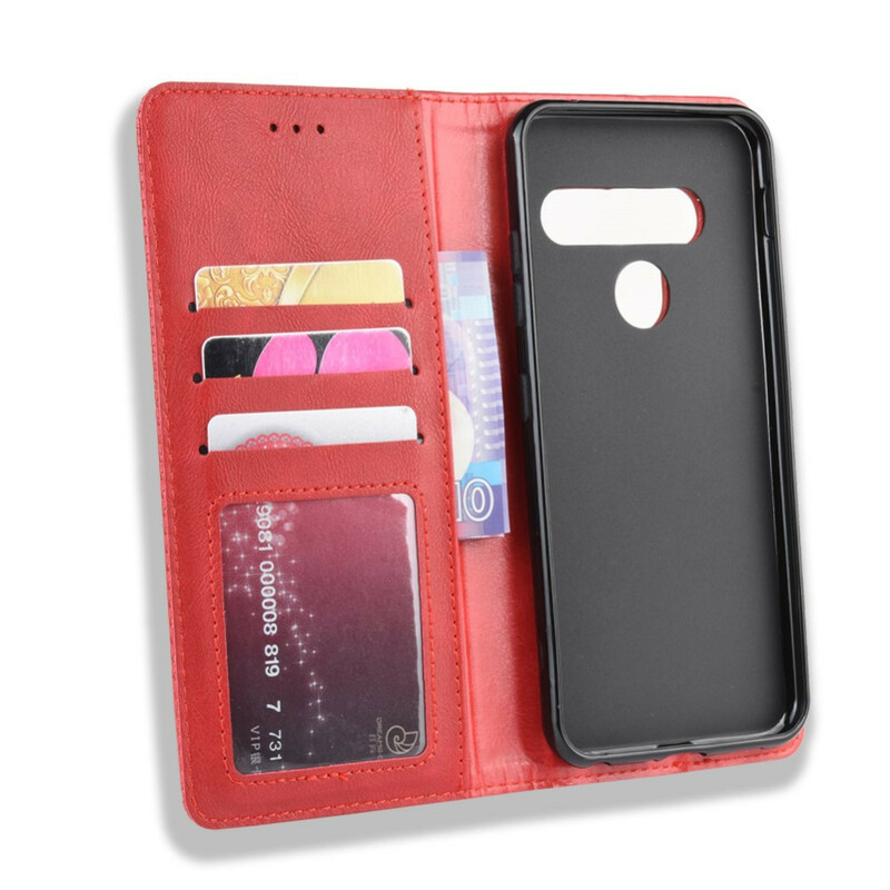 Flip Cover LG G8S ThinQ Effet Cuir Vintage Stylisé Flip Cover LG G8S ThinQ Effet Cuir Vintage Stylisé