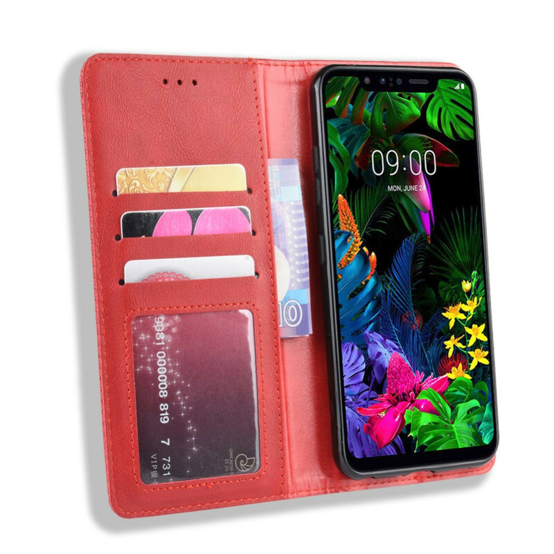 Flip Cover LG G8S ThinQ Effet Cuir Vintage Stylisé Flip Cover LG G8S ThinQ Effet Cuir Vintage Stylisé