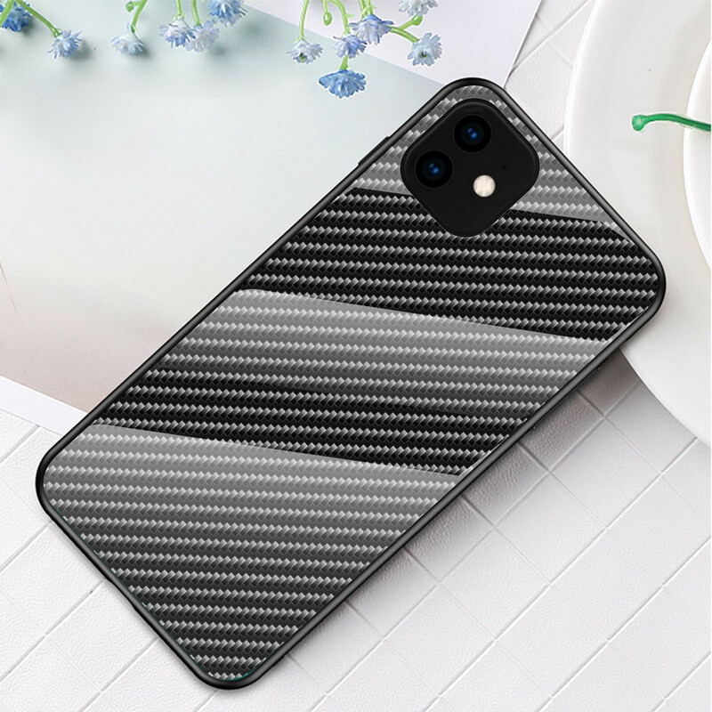 Coque iPhone 11 Pro Verre Trempé Fibre Carbone