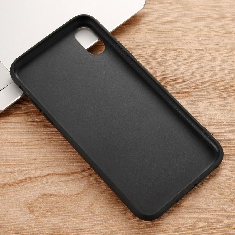 Coque iPhone XS Véritable Cuir Litchi