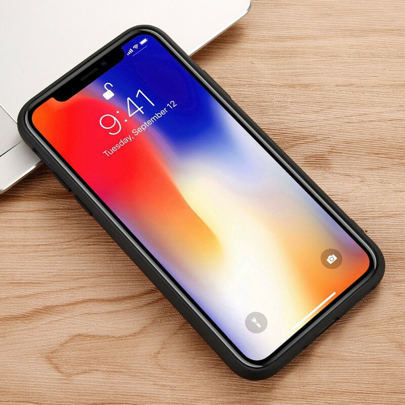 Coque iPhone XS Véritable Cuir Litchi