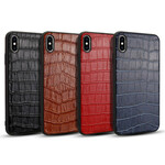 Coque iPhone X Véritable Cuir Texture Crocodile Coque iPhone X Véritable Cuir Texture Crocodile