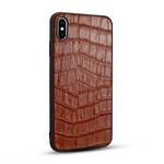 Coque iPhone X Véritable Cuir Texture Crocodile