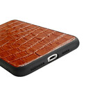 Coque iPhone X Véritable Cuir Texture Crocodile