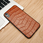 Coque iPhone X Véritable Cuir Texture Crocodile Coque iPhone X Véritable Cuir Texture Crocodile