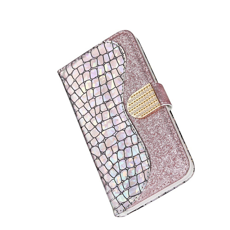 Housse iPhone X Croco Diamants