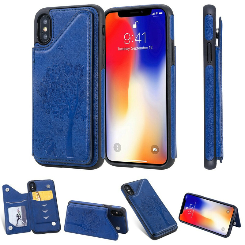 Coque iPhone X Porte-Cartes Support Impression Chat Coque iPhone X Porte-Cartes Support Impression Chat