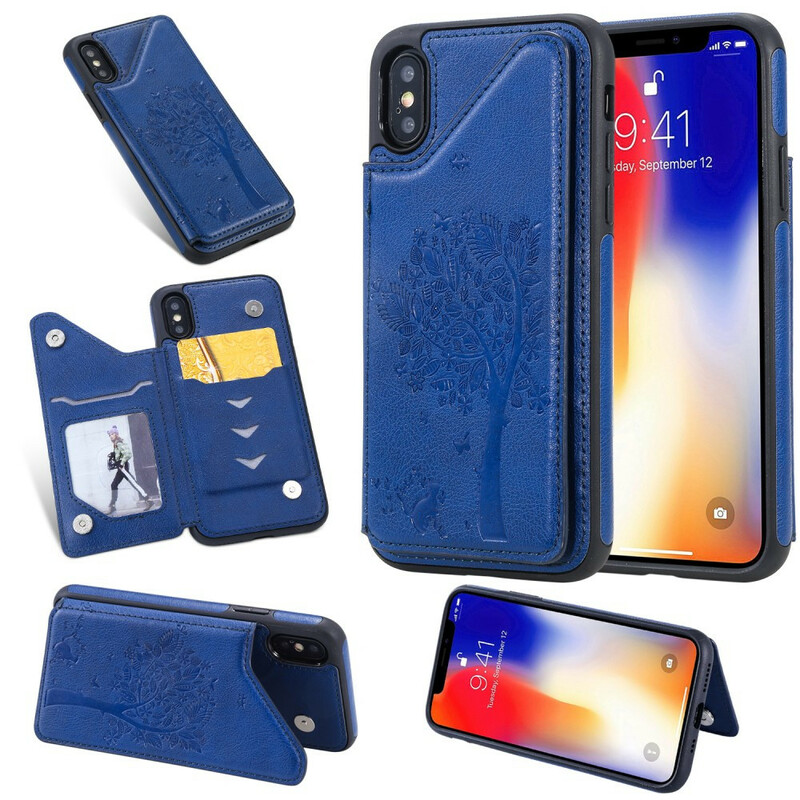 Coque iPhone X Porte-Cartes Support Impression Chat Coque iPhone X Porte-Cartes Support Impression Chat