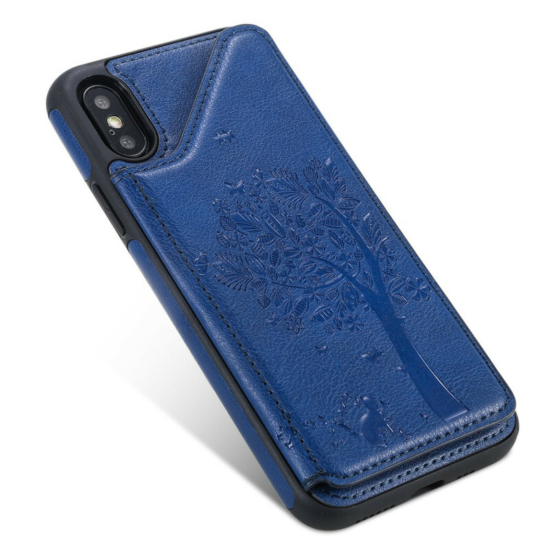 Coque iPhone X Porte-Cartes Support Impression Chat