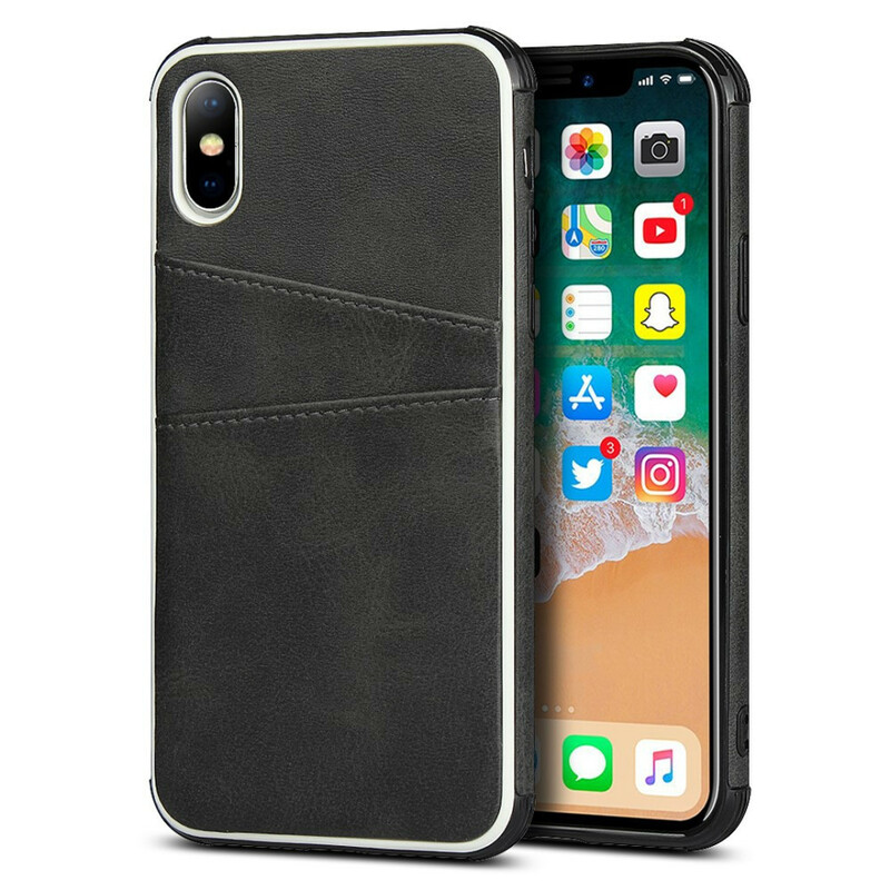 Coque iPhone X Monochrome Double Porte-Cartes Coque iPhone X Monochrome Double Porte-Cartes