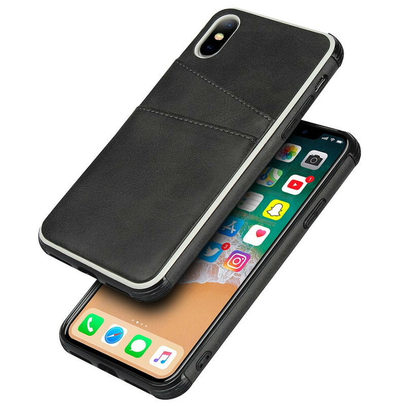 Coque iPhone X Monochrome Double Porte-Cartes Coque iPhone X Monochrome Double Porte-Cartes