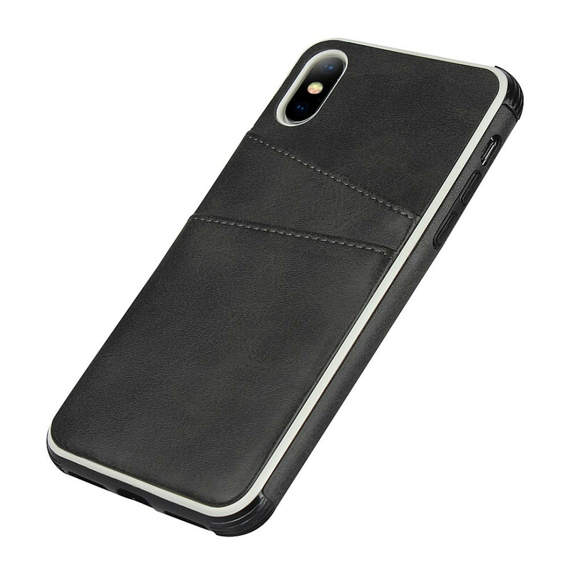 Coque iPhone X Monochrome Double Porte-Cartes Coque iPhone X Monochrome Double Porte-Cartes