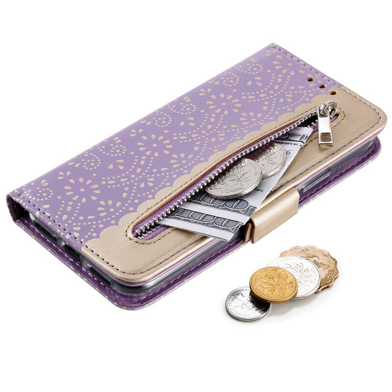 Housse iPhone X Dentelle Porte-Monnaie à Lanière Housse iPhone X Dentelle Porte-Monnaie à Lanière
