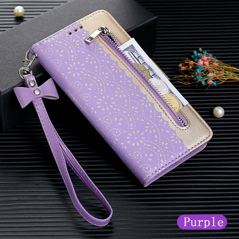 Housse iPhone X Dentelle Porte-Monnaie à Lanière Housse iPhone X Dentelle Porte-Monnaie à Lanière