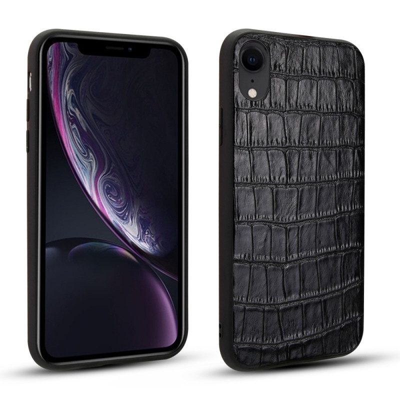 coque iphone xr cuir crocodile