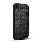 Coque iPhone XR Véritable Cuir Texture Crocodile Coque iPhone XR Véritable Cuir Texture Crocodile