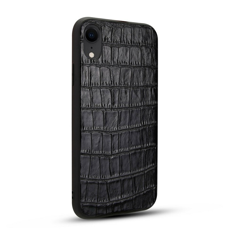 Coque iPhone XR Véritable Cuir Texture Crocodile Coque iPhone XR Véritable Cuir Texture Crocodile