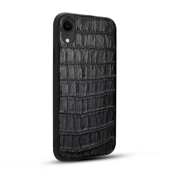 Coque iPhone XR Véritable Cuir Texture Crocodile