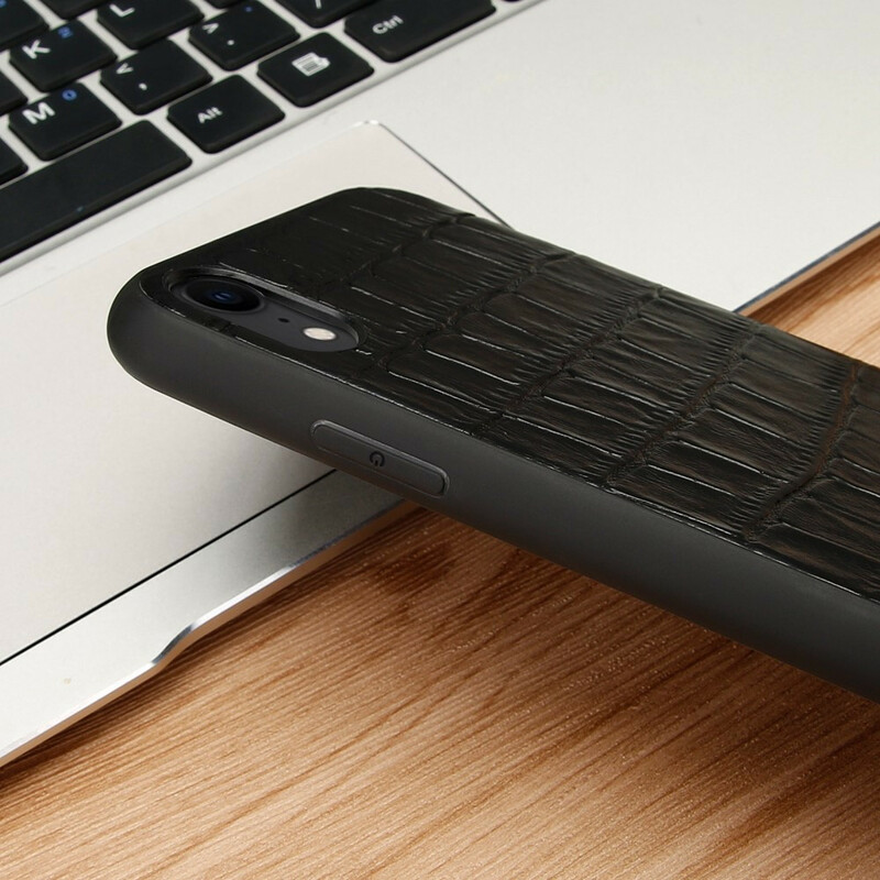 Coque iPhone XR Véritable Cuir Texture Crocodile Coque iPhone XR Véritable Cuir Texture Crocodile