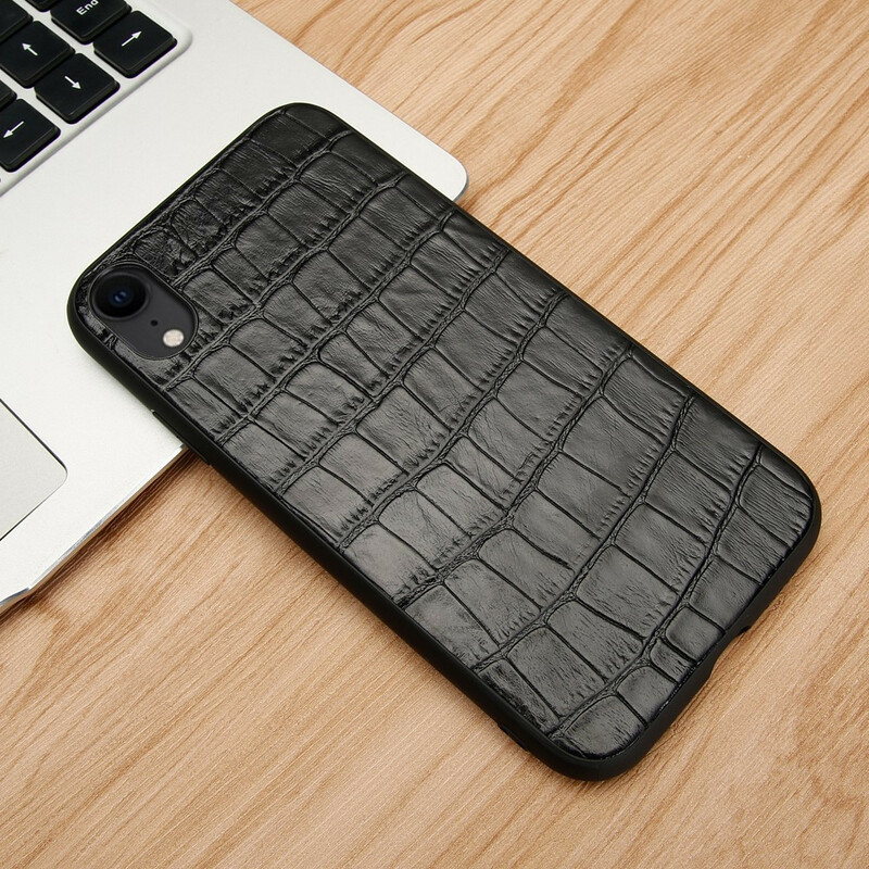 Coque iPhone XR Véritable Cuir Texture Crocodile Coque iPhone XR Véritable Cuir Texture Crocodile