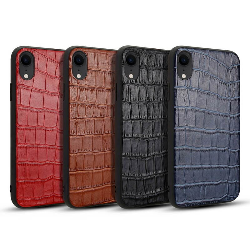 Coque iPhone XR Véritable Cuir Texture Crocodile Coque iPhone XR Véritable Cuir Texture Crocodile