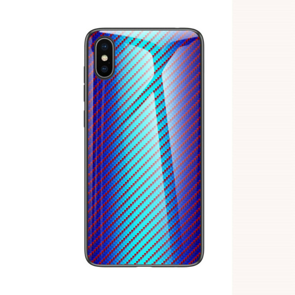 Coque iPhone X Verre Trempé Fibre Carbone