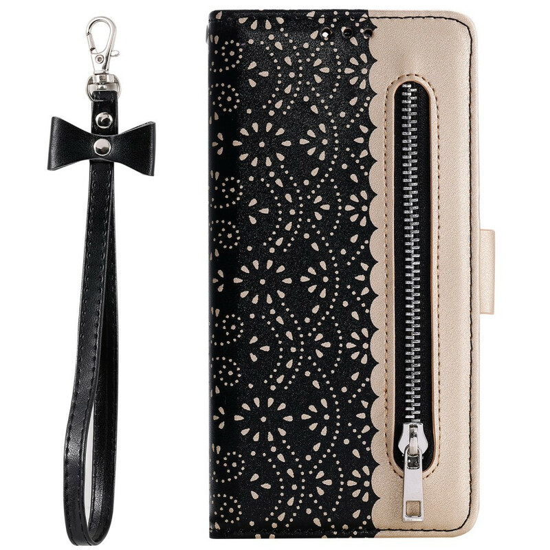 Housse iPhone XR Dentelle Porte-Monnaie à Lanière Housse iPhone XR Dentelle Porte-Monnaie à Lanière