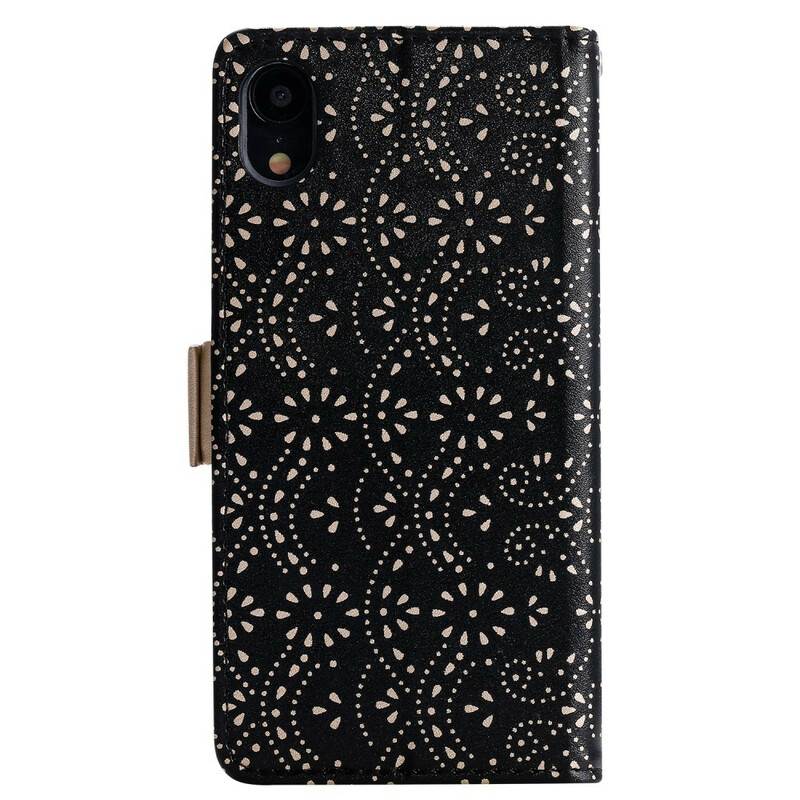 Housse iPhone XR Dentelle Porte-Monnaie à Lanière Housse iPhone XR Dentelle Porte-Monnaie à Lanière
