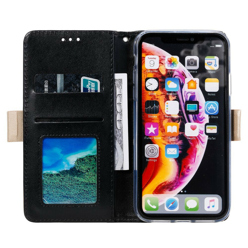 Housse iPhone XR Dentelle Porte-Monnaie à Lanière Housse iPhone XR Dentelle Porte-Monnaie à Lanière