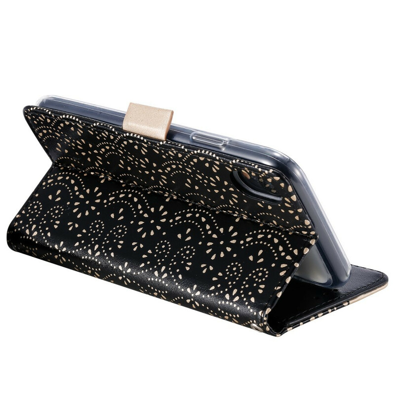 Housse iPhone XR Dentelle Porte-Monnaie à Lanière Housse iPhone XR Dentelle Porte-Monnaie à Lanière