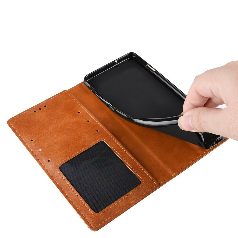 Flip Cover Sony Xperia 5 Effet Cuir Vintage Stylisé Flip Cover Sony Xperia 5 Effet Cuir Vintage Stylisé